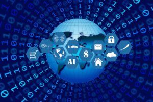 Weltkarte mit Zahlem